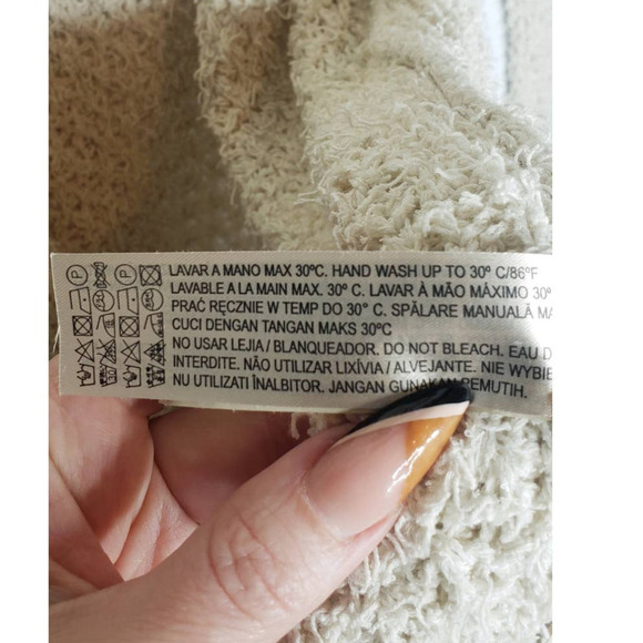 Massimo Dutti Small Long Cream Eyelash Fringe Crochet Knit Open Cardigan Duster - Picture 5 of 10